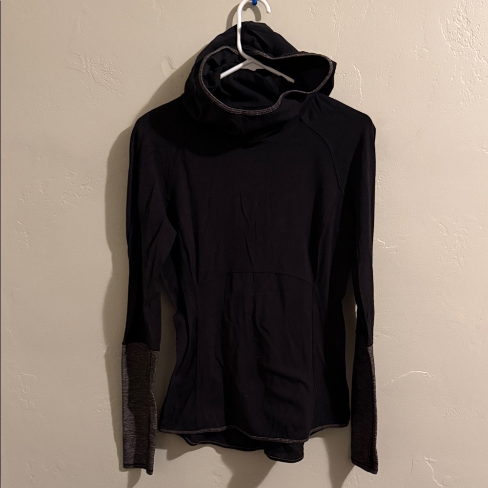 lululemon athletica Black with Gray Blend Fitted Hoodie